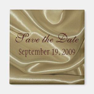 Elfenbein-Seide-Save the Date Magnet