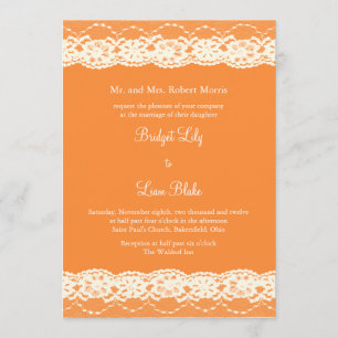 Elfenbein-Spitze-Hochzeits-Einladung Einladung