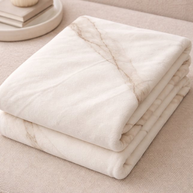 Elfenbein-Steinbruch-Adern-Fließdecke Fleecedecke (Quarried lines in ivory and taupe for refined everyday layering)