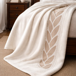 Elfenbein-Taupe-Flecht-Sherpa-Decke Sherpadecke
