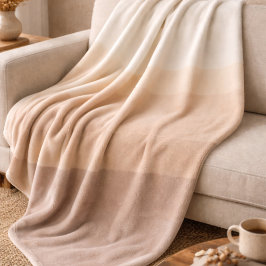 Elfenbein-Taupe-Ombre-Plüschdecke Fleecedecke