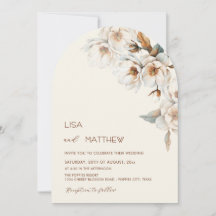 Elfenbein-Terrakotta-Blumen-Kasualhochzeit