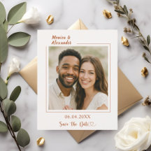Elfenbein-Terrakotta-Foto-Hochzeit Save-the-Date-K