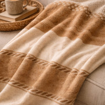 Elfenbein-Ton-Weave-Fleece-Decke
