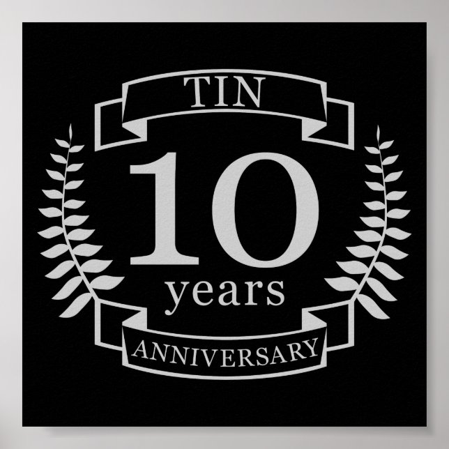 Elfenbein Traditioneller Hochzeitstag 10 Jahre Poster (Vorne)