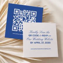 Elfenbein- und Blaue Hochzeits-RSVP-Karte