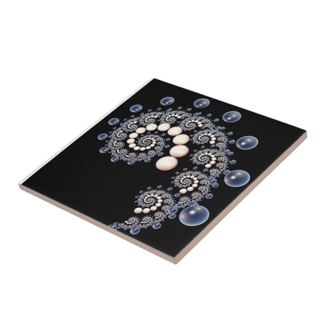 Elfenbein und Blaupearl Spiral Keramik Tiles Fliese (Seite)