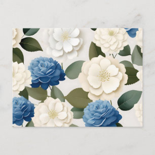 Elfenbein und Blue Hydrangea Postkarte
