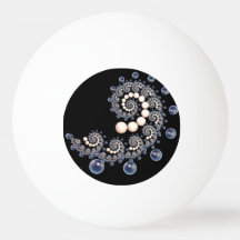 Elfenbein und Blue Pearl Spiral Ping Pong Balls