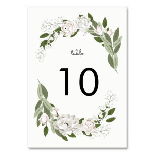Elfenbein und Blush Wedding Sprigs Tischnummer