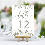 Elfenbein und Elfenbeinküche Elegante Blumenhochze Tischnummer<br><div class="desc">Führe deine Gäste mit müheloser Eleganz zu ihren Tischen. Diese Tischnummern zeigen einen zarten Tanz von Elfenbeinblüten und Weidengrün,  der ein harmonisches und romantisches Ambiente schafft. Jede Karte,  die mit einer subtilen Aquarellwäsche gefertigt wird,  fügt Ihrem Empfang eine Touch von Eleganz hinzu und ergänzt nahtlos Ihr botanisches Hochzeitsthema.</div>
