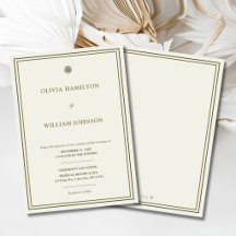 Elfenbein- und Goldpalmen-Hochzeitseinladung