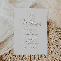 Elfenbein und Kakao-Script-Einladung zur Hochzeit