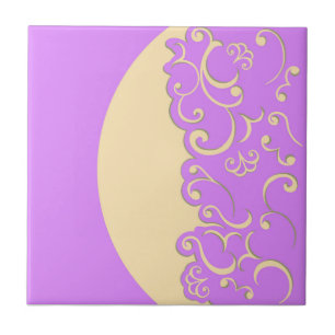 Elfenbein und Lilac Fliese