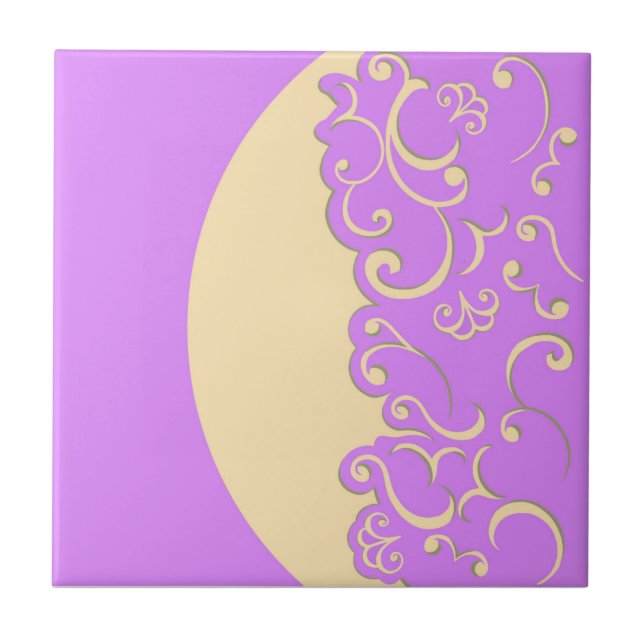 Elfenbein und Lilac Fliese (Vorderseite)