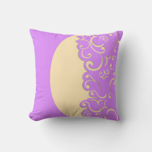 Elfenbein und Lilac reversible Kissen