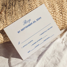 Elfenbein- und Marineblaue Hochzeits-RSVP-Karte