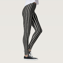 Elfenbein und schwarze Streifen, die man angreifen Leggings
