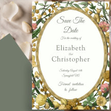Elfenbein und Thymian Grün Florale Hochzeit Termin