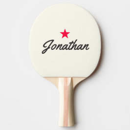 Elfenbein und Warm Schwarz Vintage Stern Signatur Tischtennis Schläger