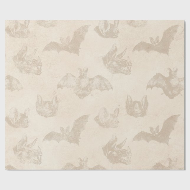 Elfenbein Vampyre Fledermäuse Geschenkpapier (Flach)