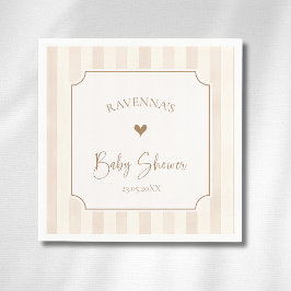 Elfenbein weiche braune Streifen Goldrahmen Babypa Serviette