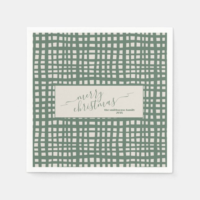 Elfenbein-Weihnachts-Weihnachtsstern-Salbei elegan Serviette (Vorderseite)