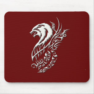 Elfenbein-Wolf Burgunder Mousepad