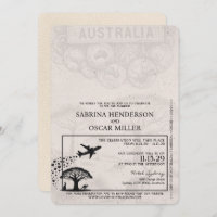 Elfenbeinaustralien - Pass für Hochzeitseinladung