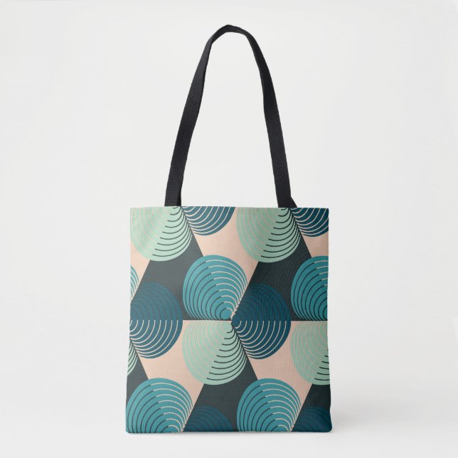 Elfenbeinblau Geometrisch: Retro-Tile-Elegance. (Vorderseite)