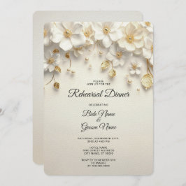 Elfenbeinblume Probe Abendessen Einladung
