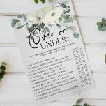 Elfenbeinblume-Spiel unter Flyer<br><div class="desc">Over oder Under Brautparty Game. Botanisch-weißes Elfenbeinblütenwasser. In unserem Zazzle-Shop finden Sie passende Artikel,  um Ihre Veranstaltungskollektion abzuschließen!</div>