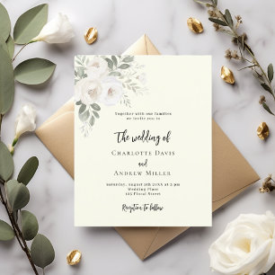 Elfenbeinblumen Einladung zur Hochzeit