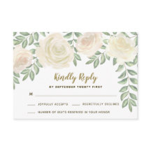 Elfenbeinblush Champagne Blumenbläschen RSVP-Karte