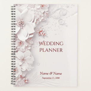 Elfenbeinblush Pink Blues Hochzeitsplaner Planer