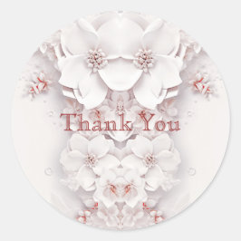 Elfenbeinblush Pink Blumenaufkleber Runder Aufkleber