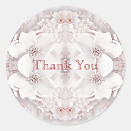 Elfenbeinblush Pink Blumenaufkleber Runder Aufkleber