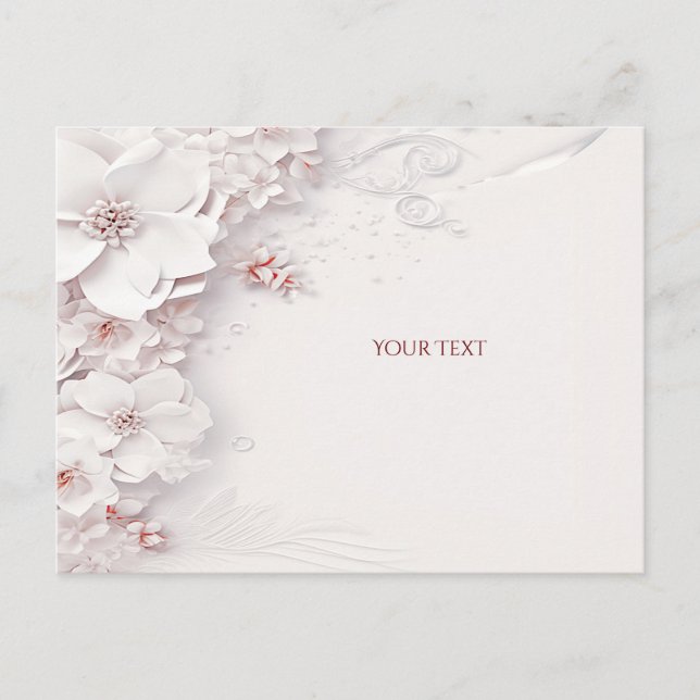 Elfenbeinblush Pink Floral Postkarte (Vorderseite)