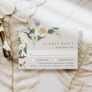 Elfenbeinblütenfarbe Blumenkohl Wahl RSVP Karte