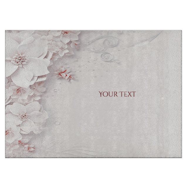 Elfenbeinblütenpink-Blütenplatine Schneidebrett (Vorderseite)