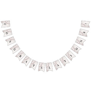 Elfenbeinblütenrosa Blumenbläserfahne Wimpelkette