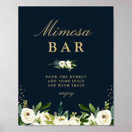 Elfenbeinblütenzeichen Mimosa Bar Brautparty Poster