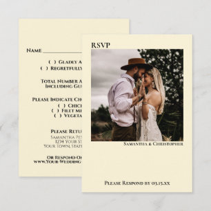 Elfenbeincreme Einfaches Minimalistisches Foto Hoc RSVP Karte