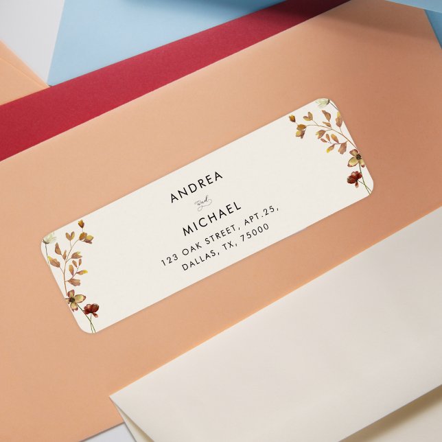 Elfenbeincreme-Wildblumen Herbst Rücksendeadresse (Von Creator hochgeladen)