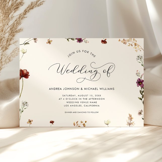 Elfenbeincreme-Wildblumen: Hochzeit der Einladung (Von Creator hochgeladen)