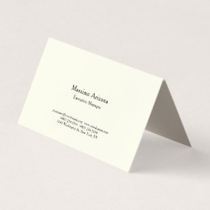 Elfenbeinfarben Schlicht Professionell Modern Mini Visitenkarten