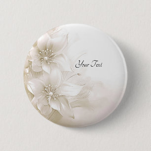 Elfenbeinfarbene Blumen-Taste Button