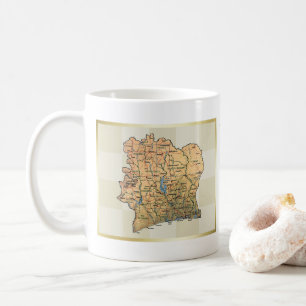 Elfenbeinflagge + Karte Tasse