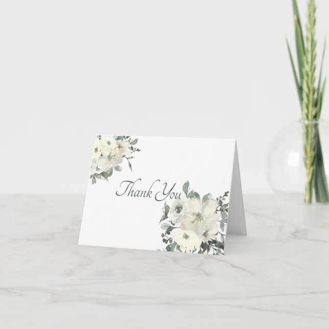 Elfenbeinflora Dankeschön Karte (Vorderseite)