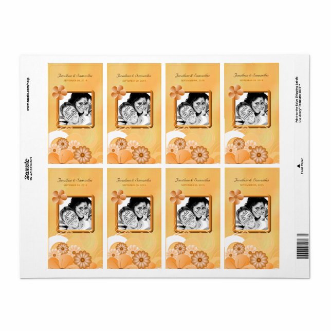 Elfenbeingoldblütenhochzeiten Foto für Weinmarken (Vorne)